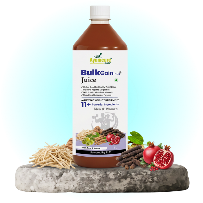 BulkGain Plus Ayurvedic Weight Gain Juice, 11+ Herbs, Men & Women