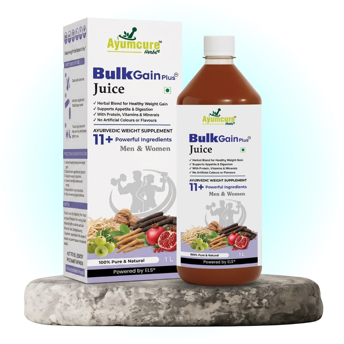 BulkGain Plus Ayurvedic Weight Gain Juice | 11+ Herbs | Men & Women
