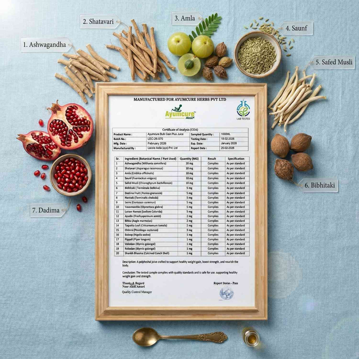 BulkGain Plus Ayurvedic Weight Gain Juice | 11+ Herbs | Men & Women