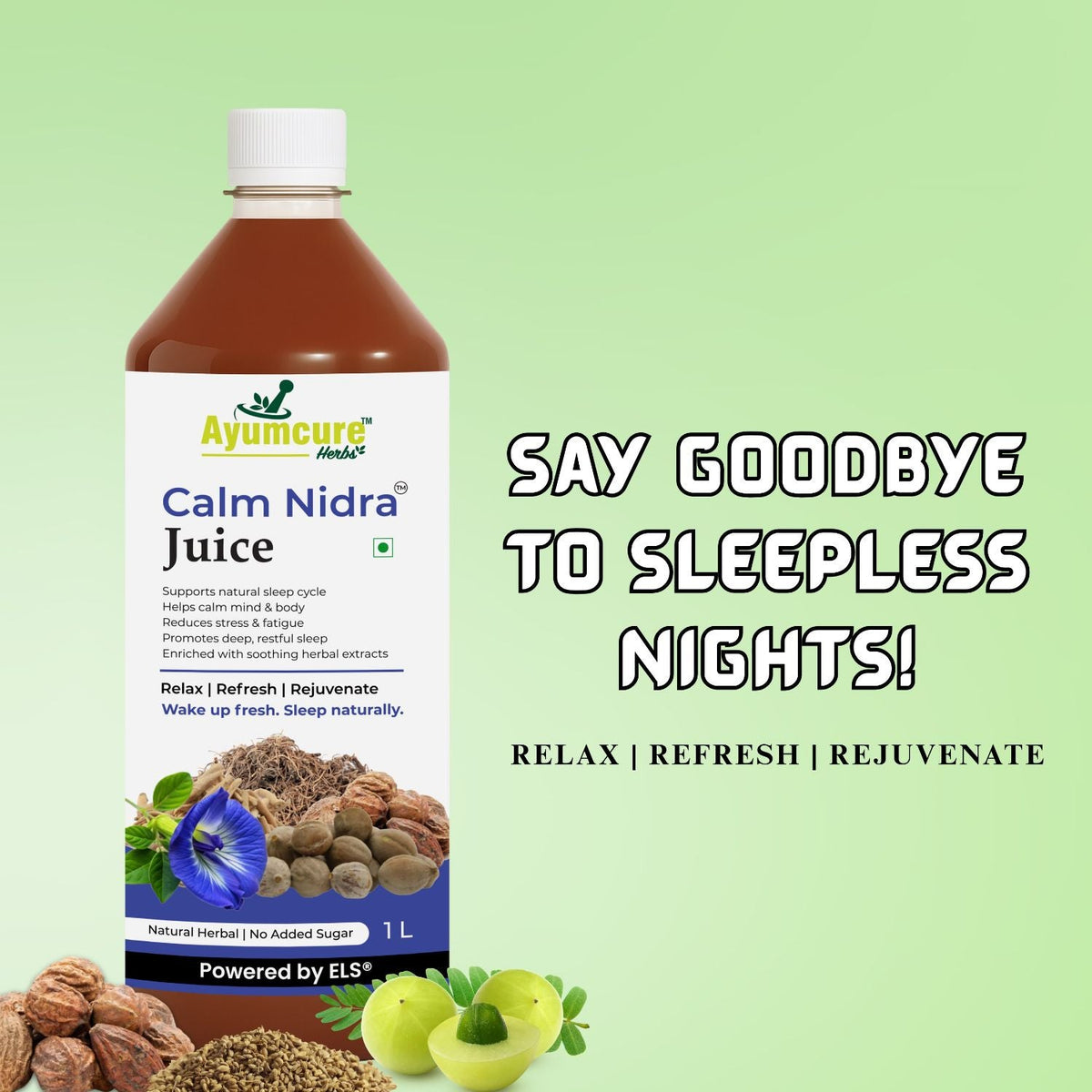 Calm Nidra Herbal Sleep Support Juice | Deep & Restful Sleep | Men & Women