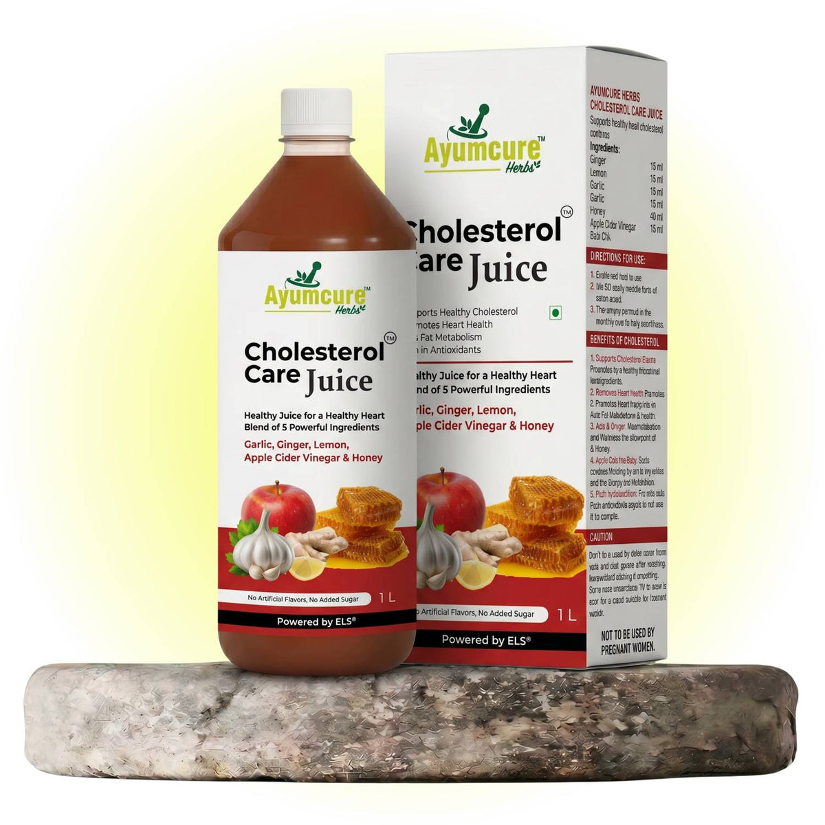 Cholesterol Care Ayurvedic Juice | Garlic, Ginger, ACV & Honey | Men & Women