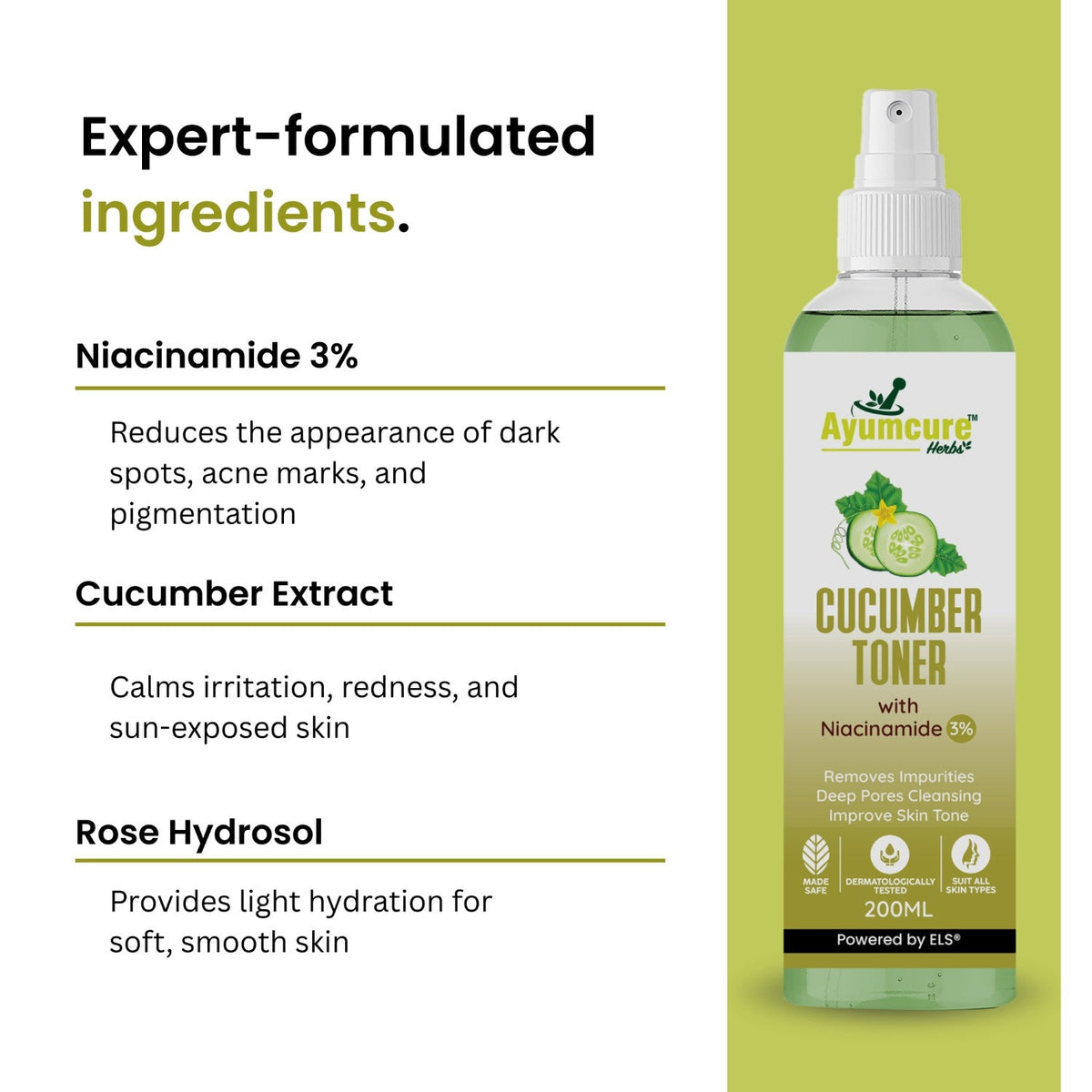 Cucumber & Niacinamide Pore-Tightening Face Toner | Unisex | All Skin Types