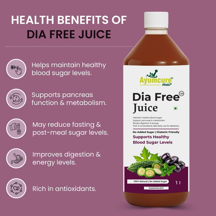 Dia Free Ayurvedic Juice, Amla, Karela, Jamun & Tulsi, Men & Women