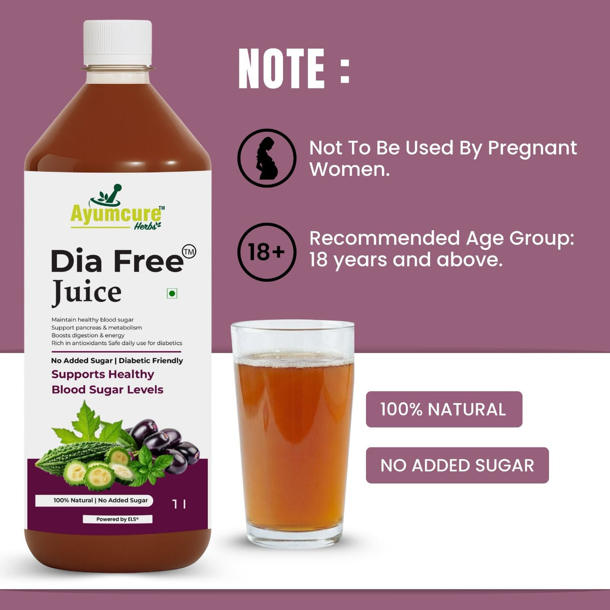 Dia Free Ayurvedic Juice | Amla, Karela, Jamun & Tulsi | Men & Women