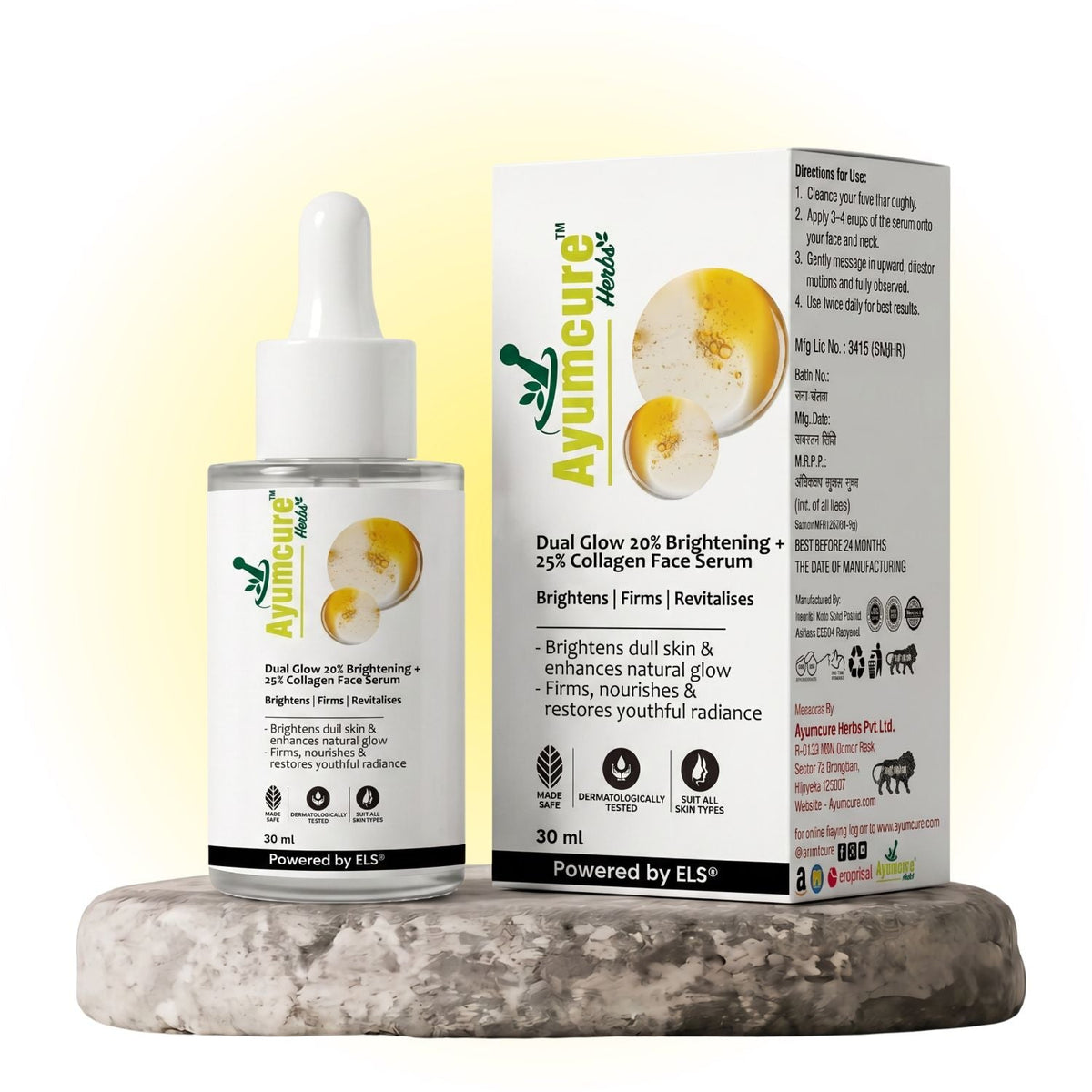 Dual Glow 20% Brightening + 25% Collagen Face Serum | All Skin Types | Unisex