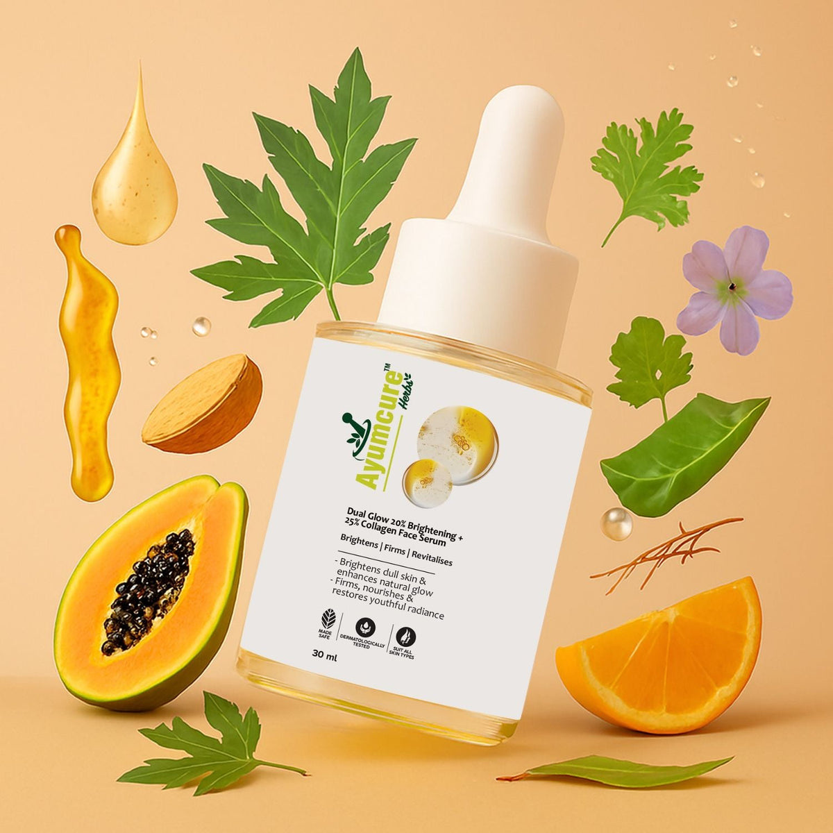 Dual Glow 20% Brightening + 25% Collagen Face Serum | All Skin Types | Unisex