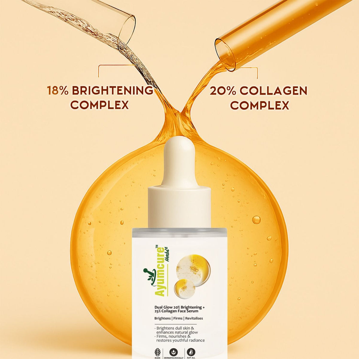 Dual Glow 20% Brightening + 25% Collagen Face Serum | All Skin Types | Unisex