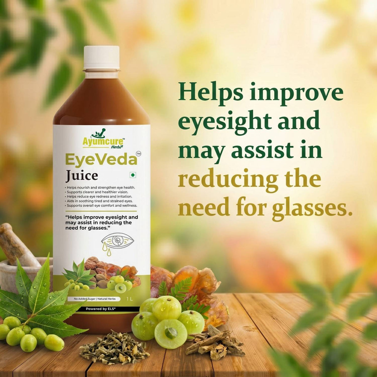 EyeVeda Ayurvedic Eye Care Juice | 11+ Herbs | Clear Vision | Men & Women