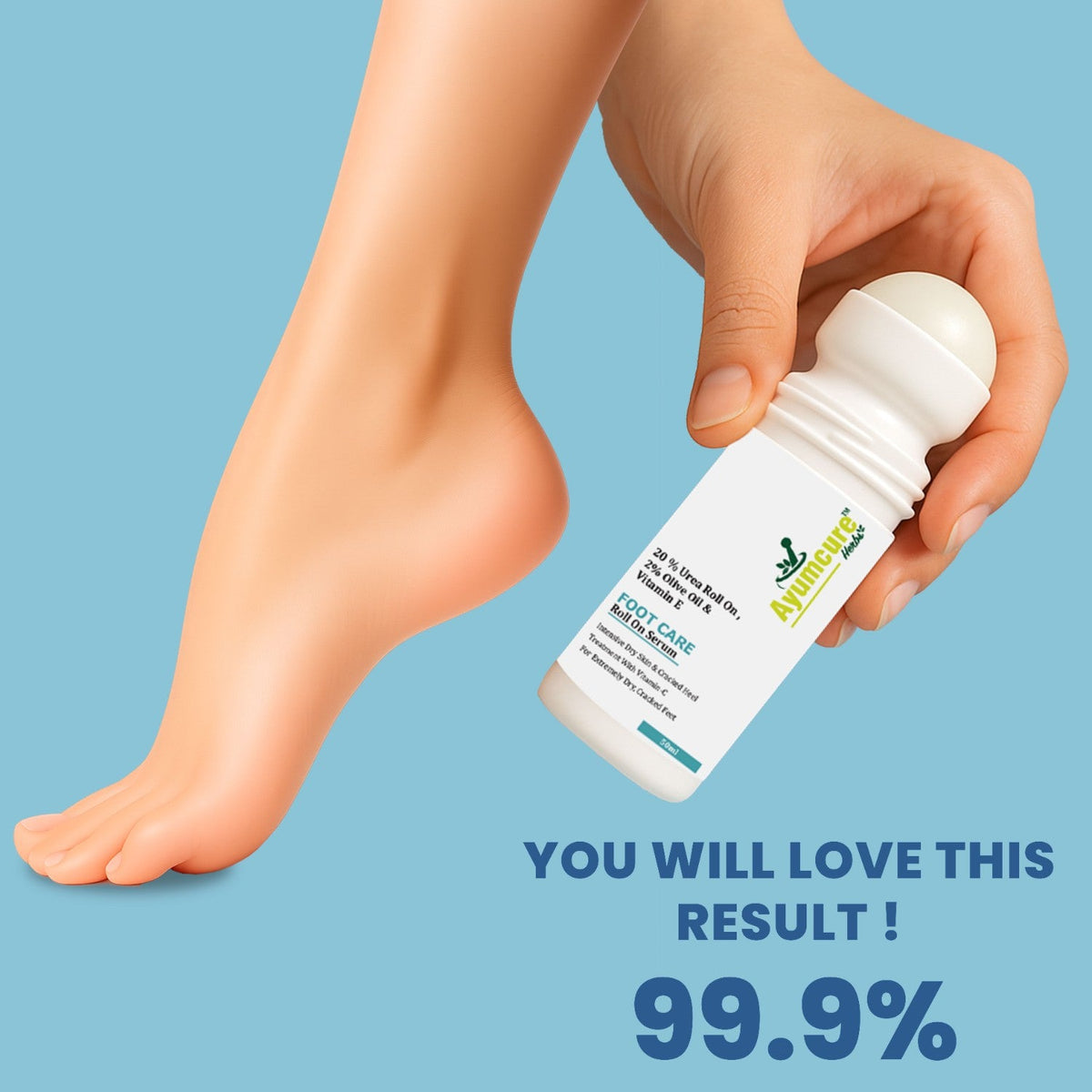 20% Urea Foot Care Roll-On Serum | Cracked Heels & Dry Skin | Men & Women