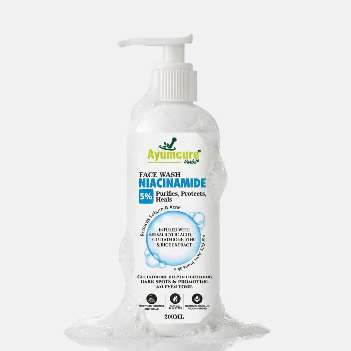 5% Niacinamide Face Wash | Salicylic Acid, Glutathione & Zinc | Men & Women