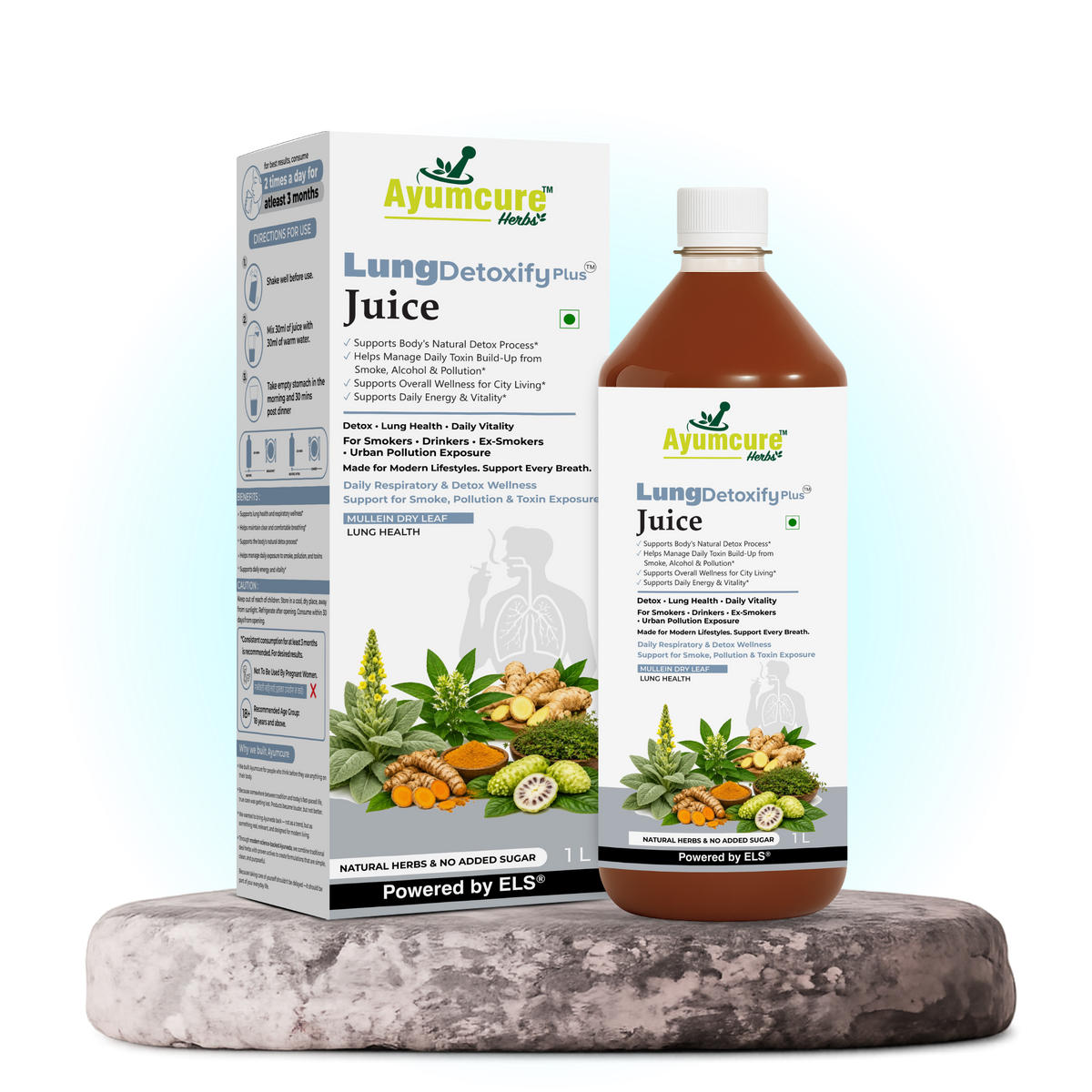 LungDetoxify Plus Juice – Lung Health & Respiratory Support | 22 Herbs with Mullein Leaf Extract | No Added Sugar