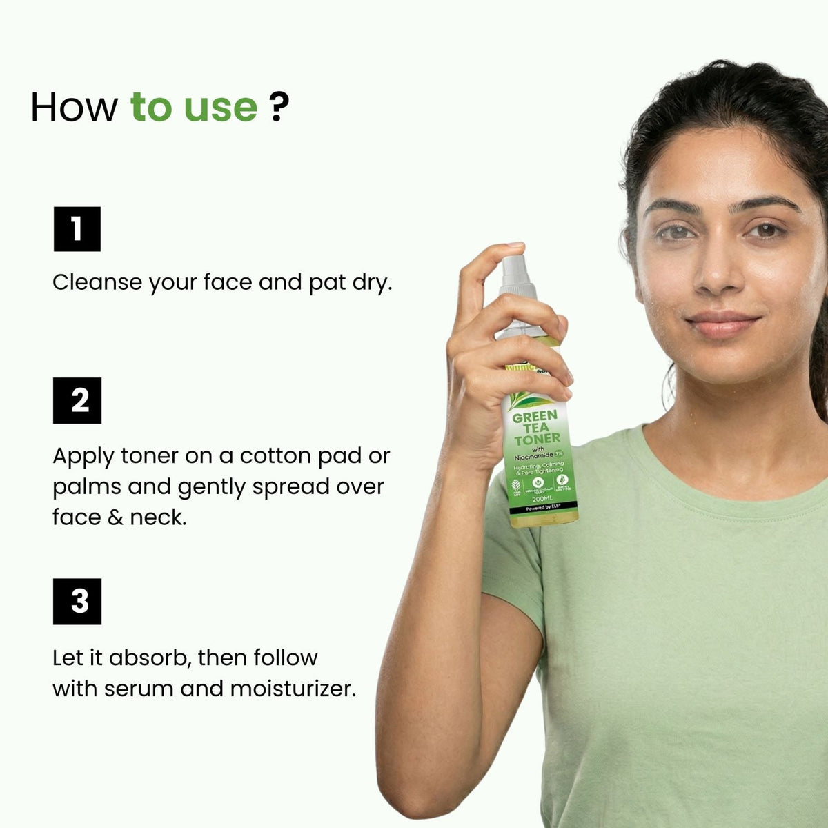 Green Tea & Niacinamide Pore-Tightening Face Toner | Normal & Oily Skin | Unisex