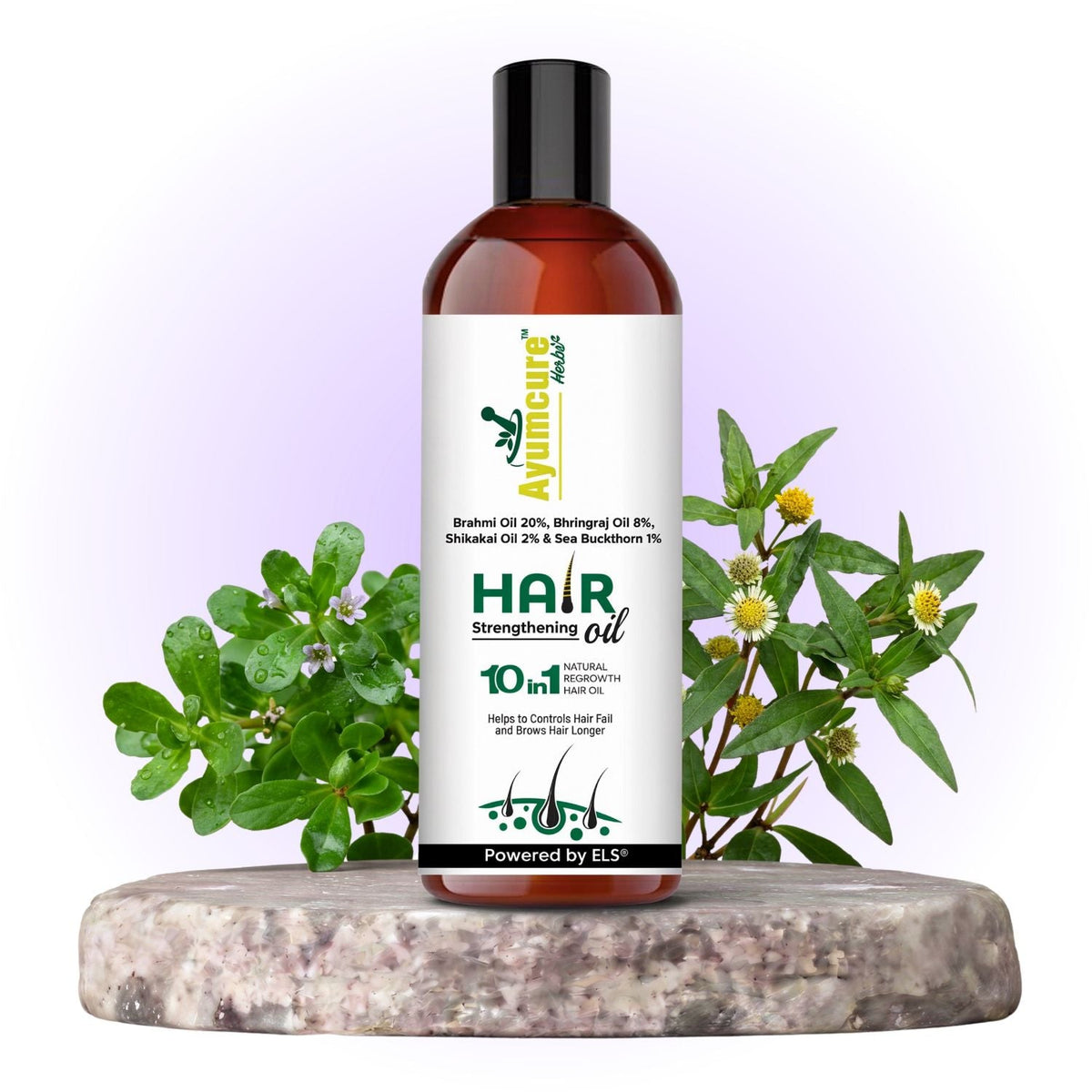 Hair Oil – Sea Buckthorn, Brahmi, Bhringraj & Shikakai for Hair Fall Control | Men & Women