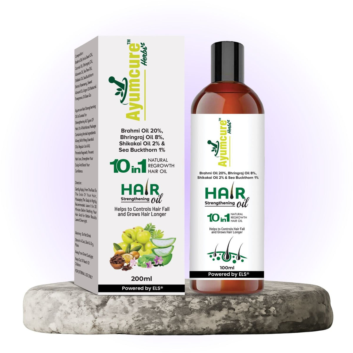 Hair Oil – Sea Buckthorn, Brahmi, Bhringraj & Shikakai for Hair Fall Control | Men & Women