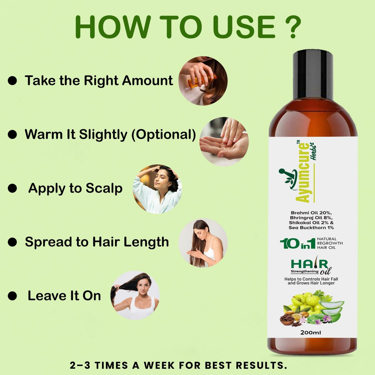 Hair Oil – Sea Buckthorn, Brahmi, Bhringraj & Shikakai for Hair Fall Control | Men & Women