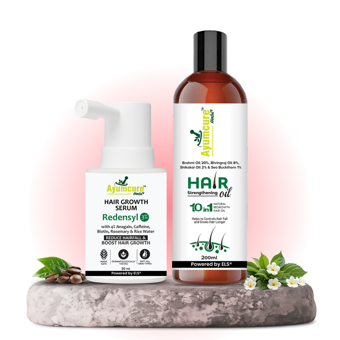 The Hair Fall Stop Duo — Hair Oil + Hair Growth Serum, Men & Women