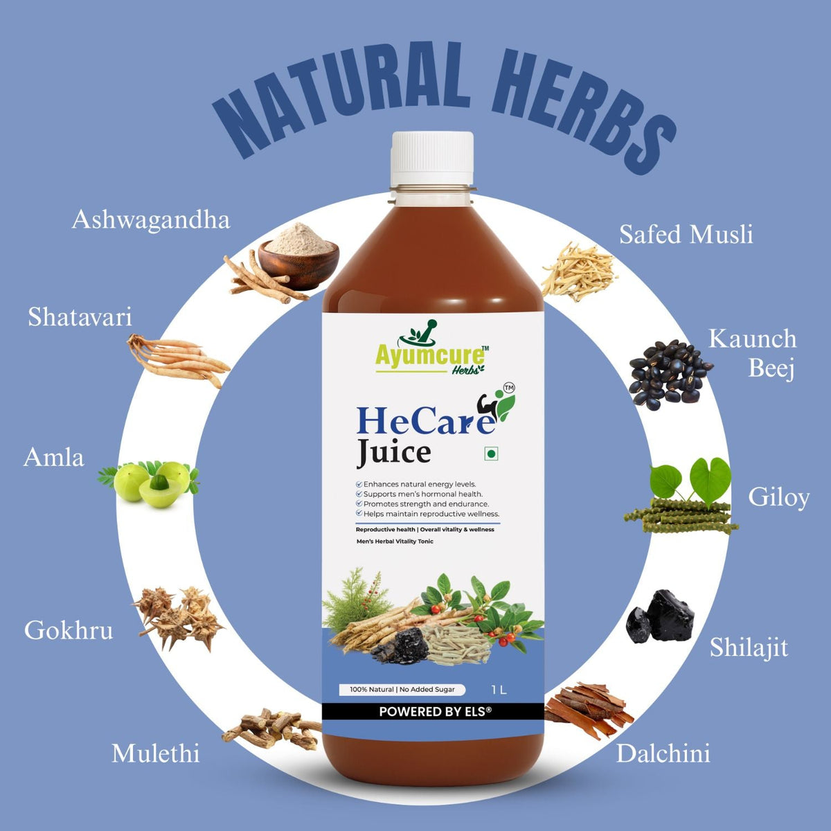HeCare Ayurvedic Men's Vitality & Fertility Support Juice | Only For Men