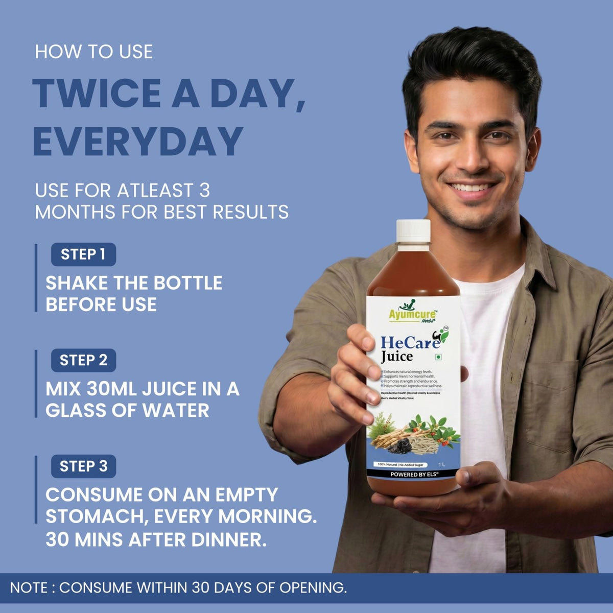 HeCare Ayurvedic Men's Vitality & Fertility Support Juice | Only For Men