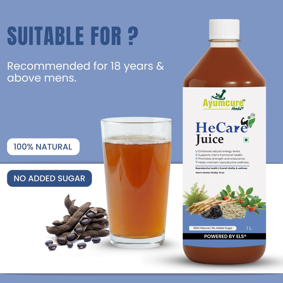 HeCare Ayurvedic Men's Vitality & Fertility Support Juice | Only For Men