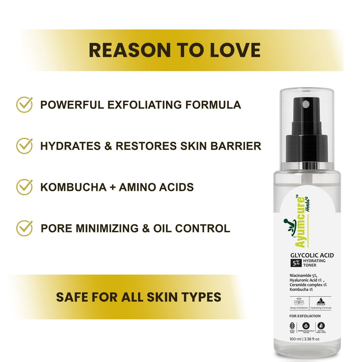 Glycolic Acid 5% Toner | 5% Niacinamide + 1% Hyaluronic Acid | All Skin Types