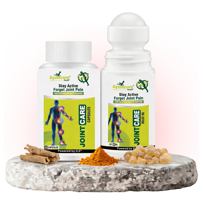 Joint Care Combo: Herbal Capsules + Pain Relief Oil Flexibility Men & Women