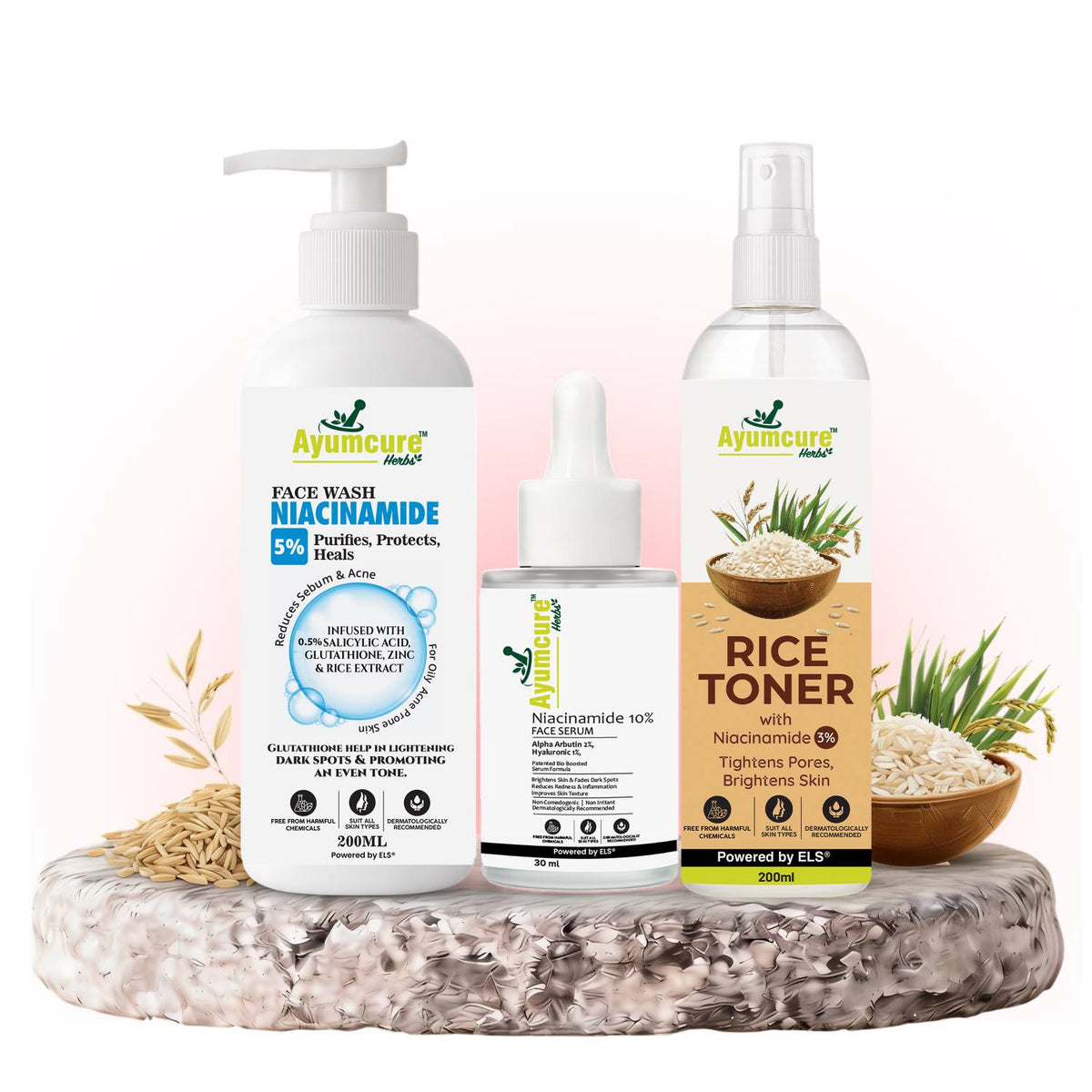 Anti-Pigmentation Kit: Rice Water + Niacinamide Serum + Niacinamide Face Wash