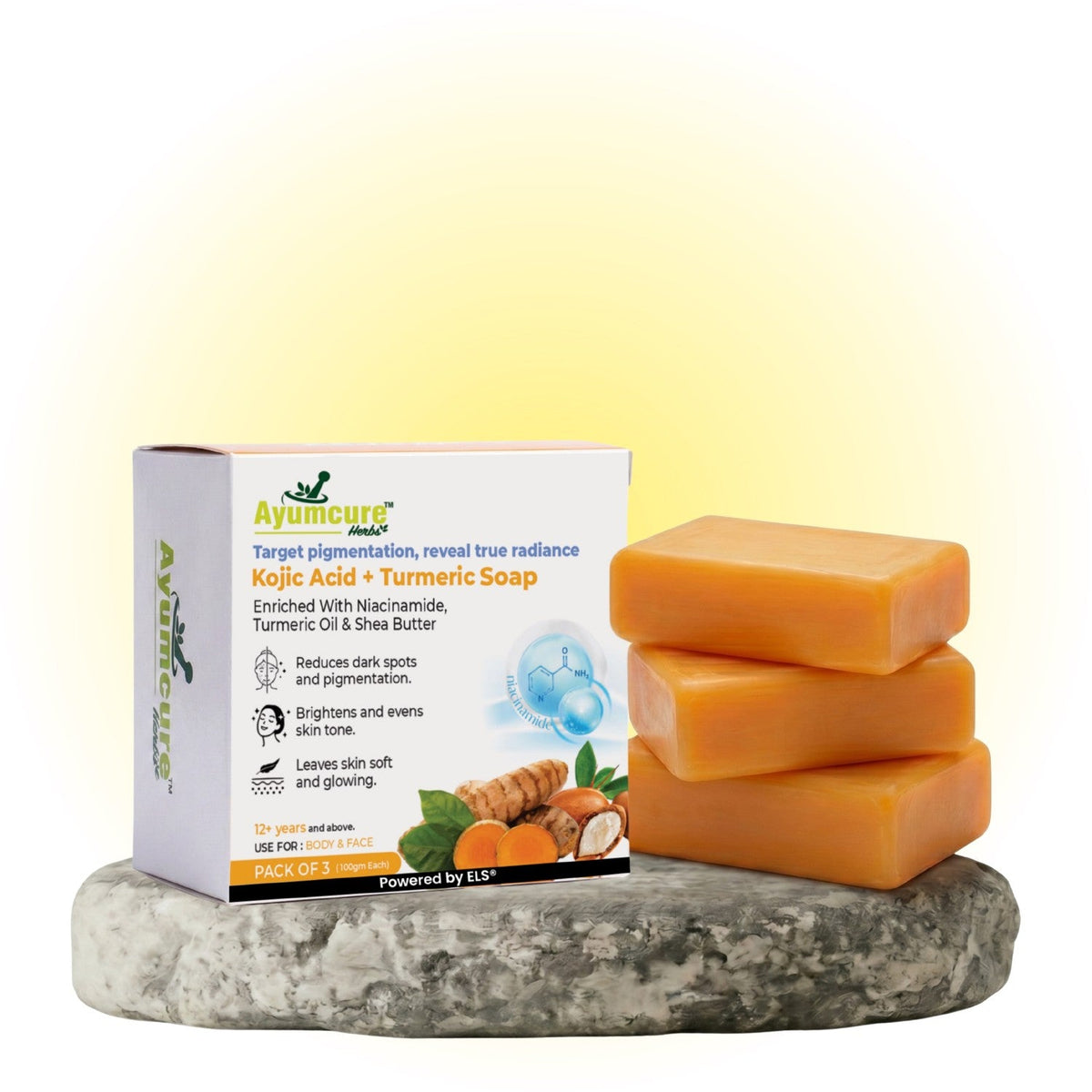 Kojic Acid & Turmeric Soap | Niacinamide, Vit C & Shea Butter | Face & Body