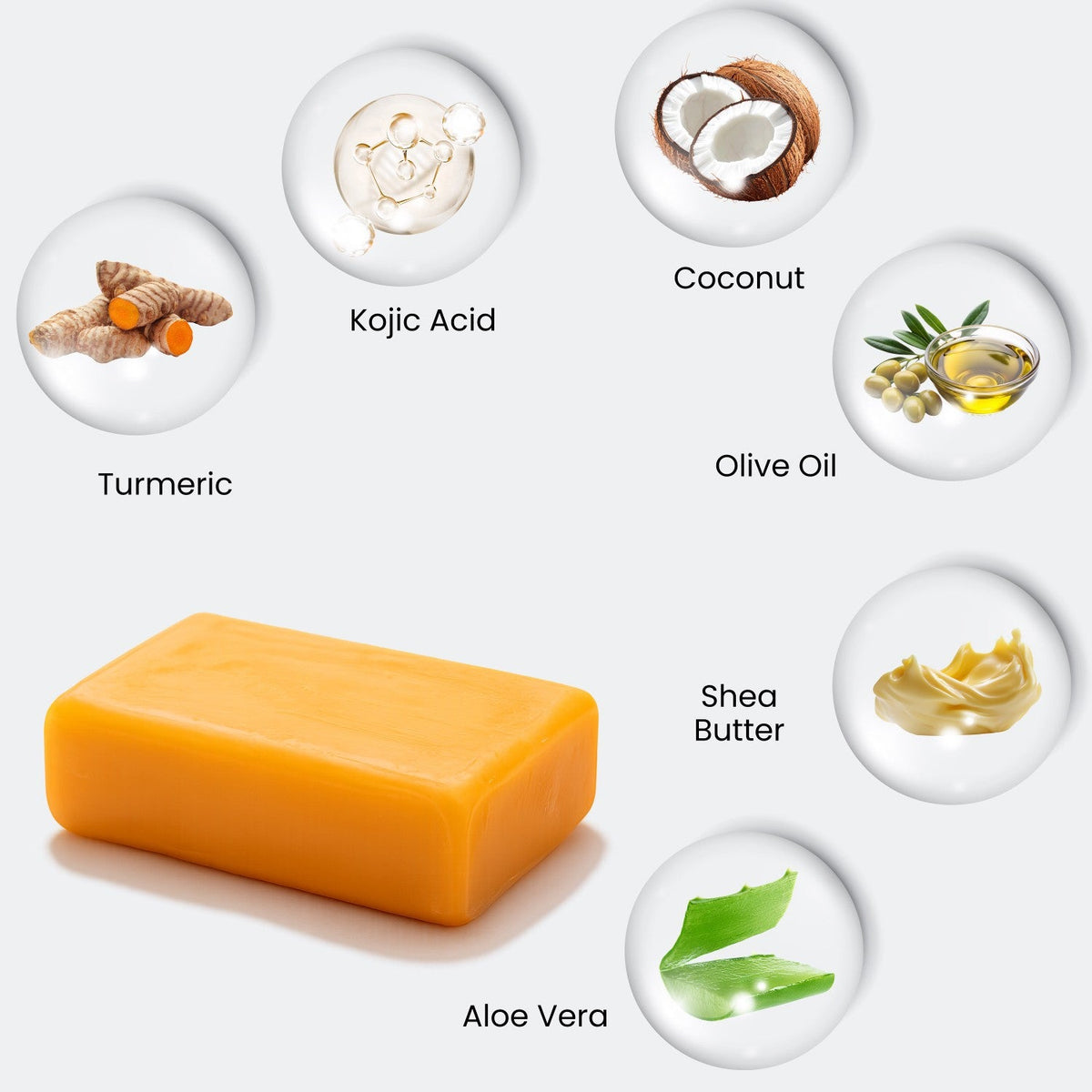 Kojic Acid & Turmeric Soap | Niacinamide, Vit C & Shea Butter | Face & Body