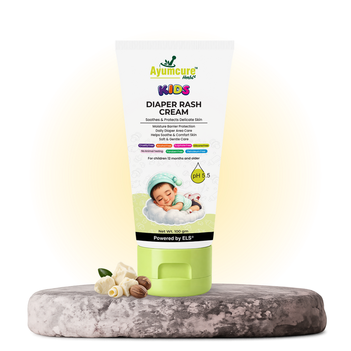 Ayumcure Herbs Kids Diaper Rash Cream | Soothes & Protects Delicate Skin | Ayurvedic with Coconut Oil, Aloe Vera & Kokum Butter | Moisture Barrier Protection | 100gm