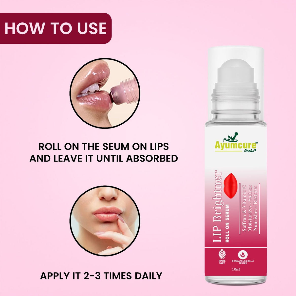 Lip Brightener Roll-On Serum | Moisturizes & Restores Natural Lip Color | Unisex