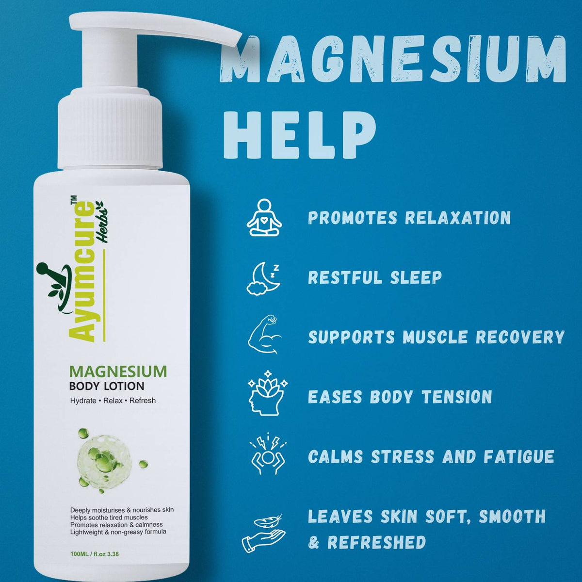 Magnesium Body Lotion | Relieves Muscle Stiffness & Promotes Relaxation | All Ages
