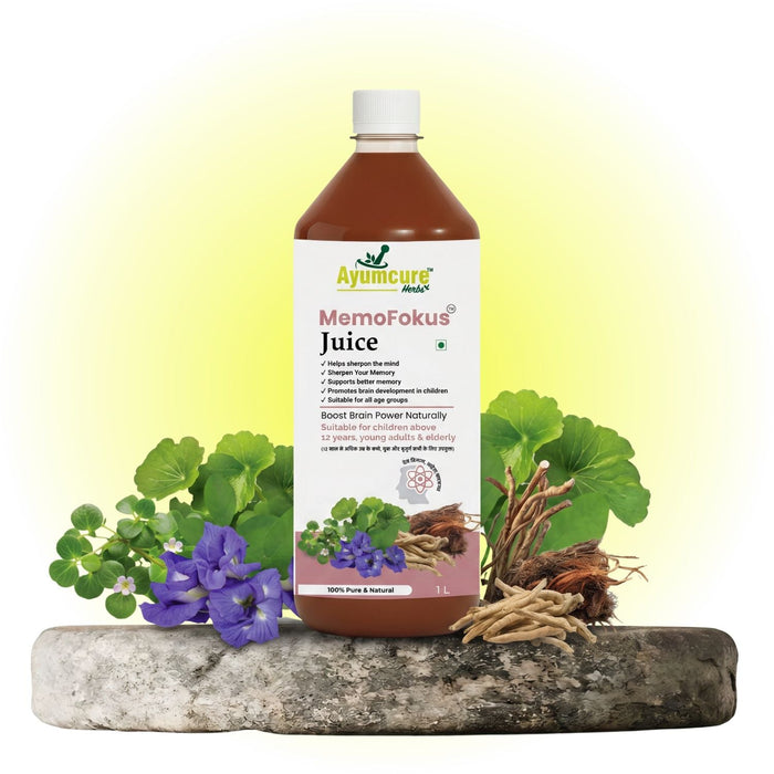 MemoFokus Ayurvedic Brain & Memory Support Juice | 11+ Herbs | Men & Women