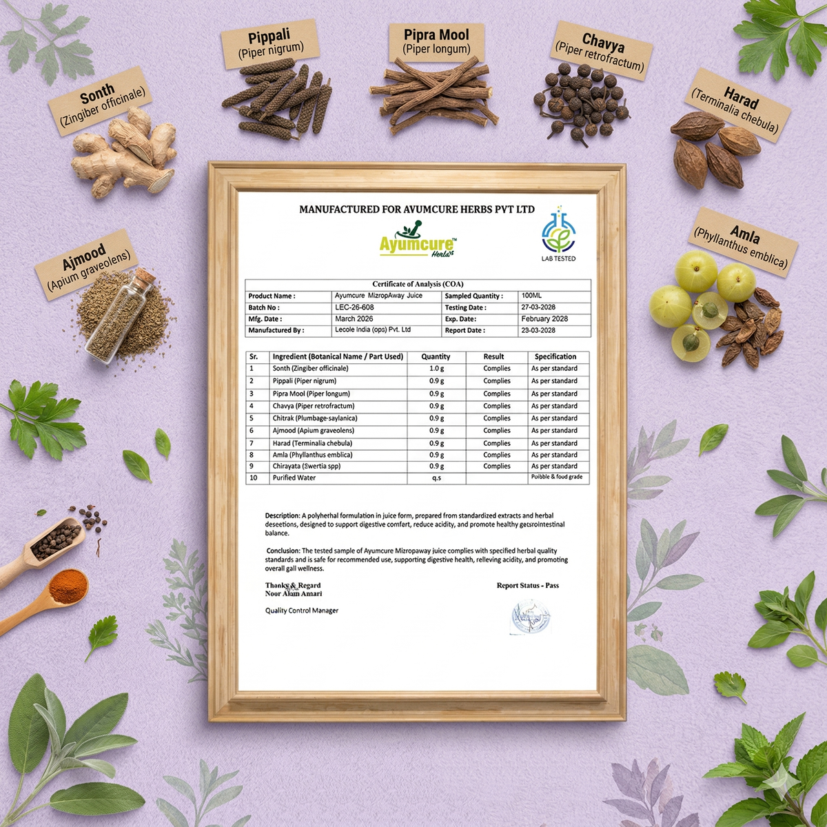 MizropAway Ayurvedic Migraine & Headache Relief Juice | Men & Women