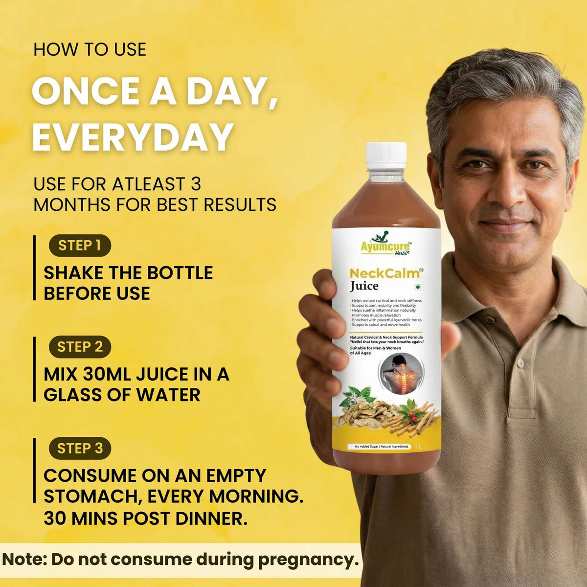 NeckCalm Ayurvedic Cervical Pain & Neck Stiffness Relief Juice | Men & Women