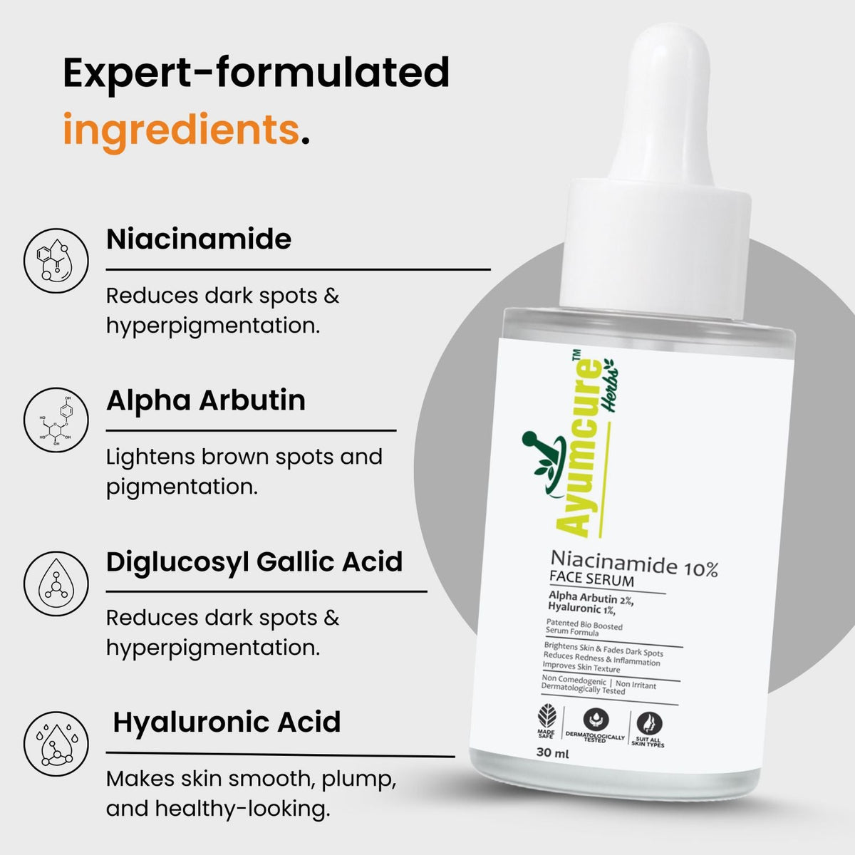 Niacinamide & Alpha Arbutin Face Serum | Brightening & Dark Spot Corrector | Unisex