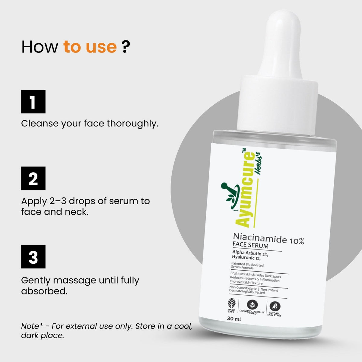 Niacinamide & Alpha Arbutin Face Serum | Brightening & Dark Spot Corrector | Unisex