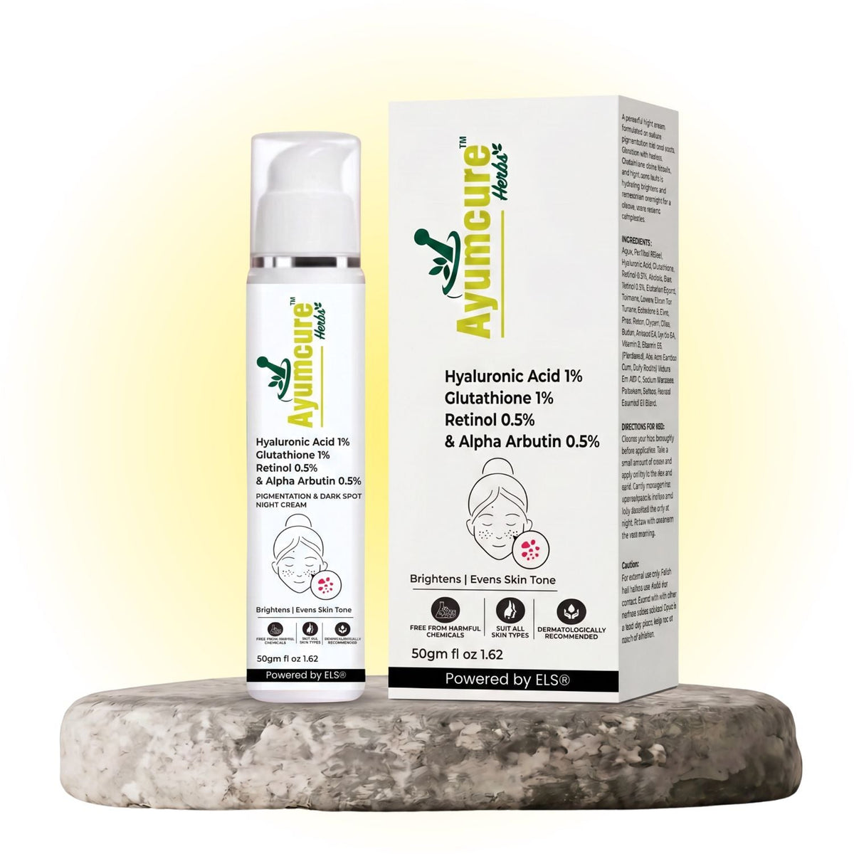 Night Cream – 1% Retinol, Alpha Arbutin & Glutathione for Pigmentation Repair | Unisex