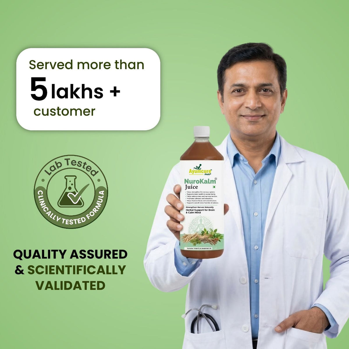 NuroKalm Ayurvedic Nervous System & Stress Relief Juice | No Added Sugar | Unisex
