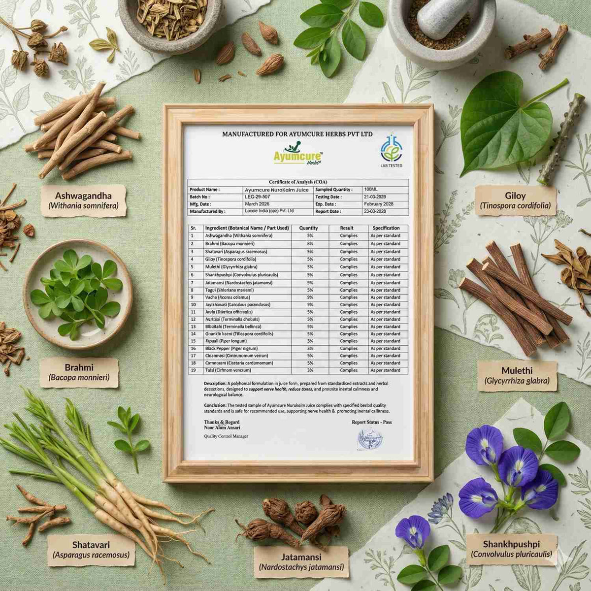 NuroKalm Ayurvedic Nervous System & Stress Relief Juice | No Added Sugar | Unisex