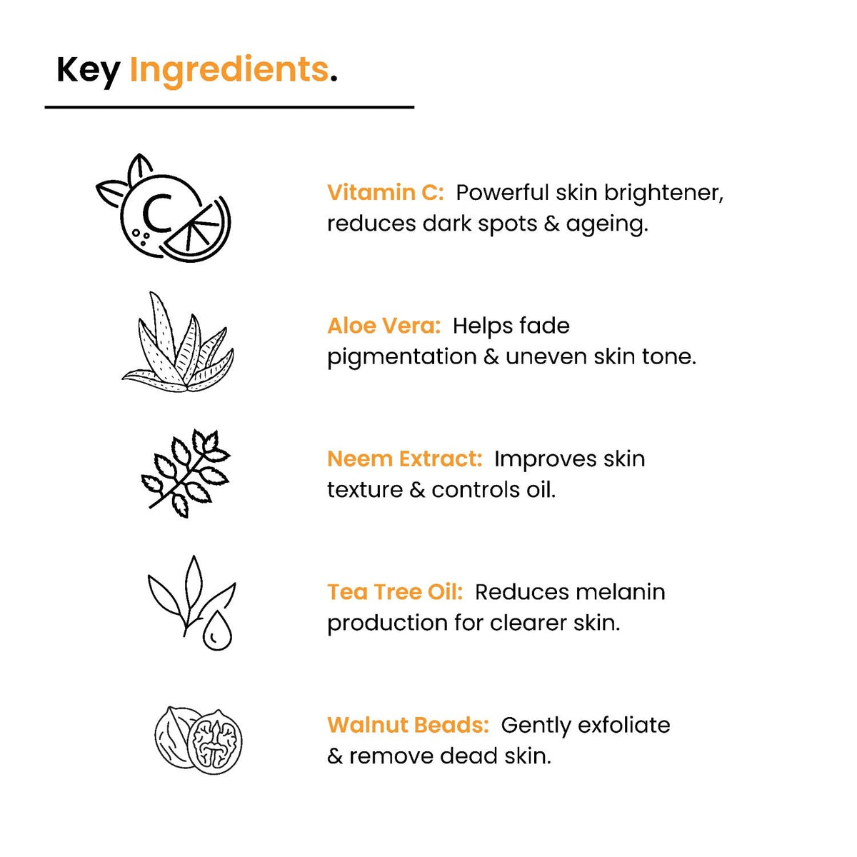 Orange Vitamin C Brightening Face Scrub | Tan Removal & Dead Skin | All Skin Types