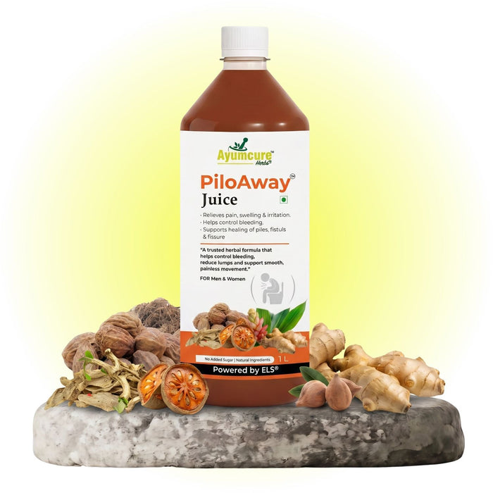 PiloAway Ayurvedic Piles Care Juice | Bleeding, Pain & Swelling Relief | Men & Women