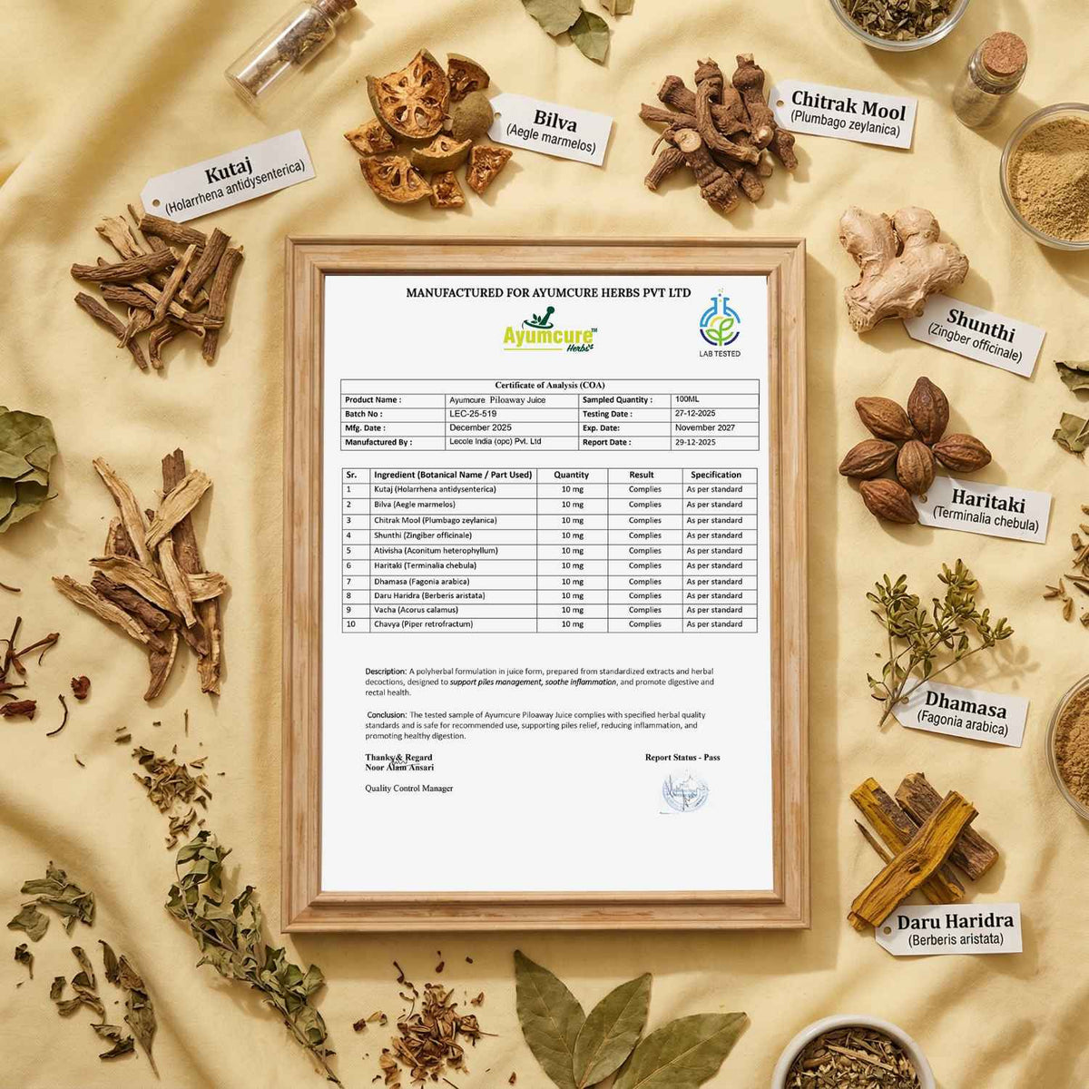 PiloAway Ayurvedic Piles Care Juice | Bleeding, Pain & Swelling Relief | Men & Women