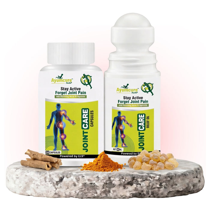 Joint Care Combo: Herbal Capsules + Pain Relief Oil | Flexibility | Men & Women