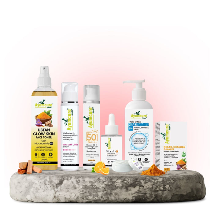 Pre-Bridal Glow Kit: Facewash + Toner + Vit C Serum + Retinol + Sunscreen | 7-in-1