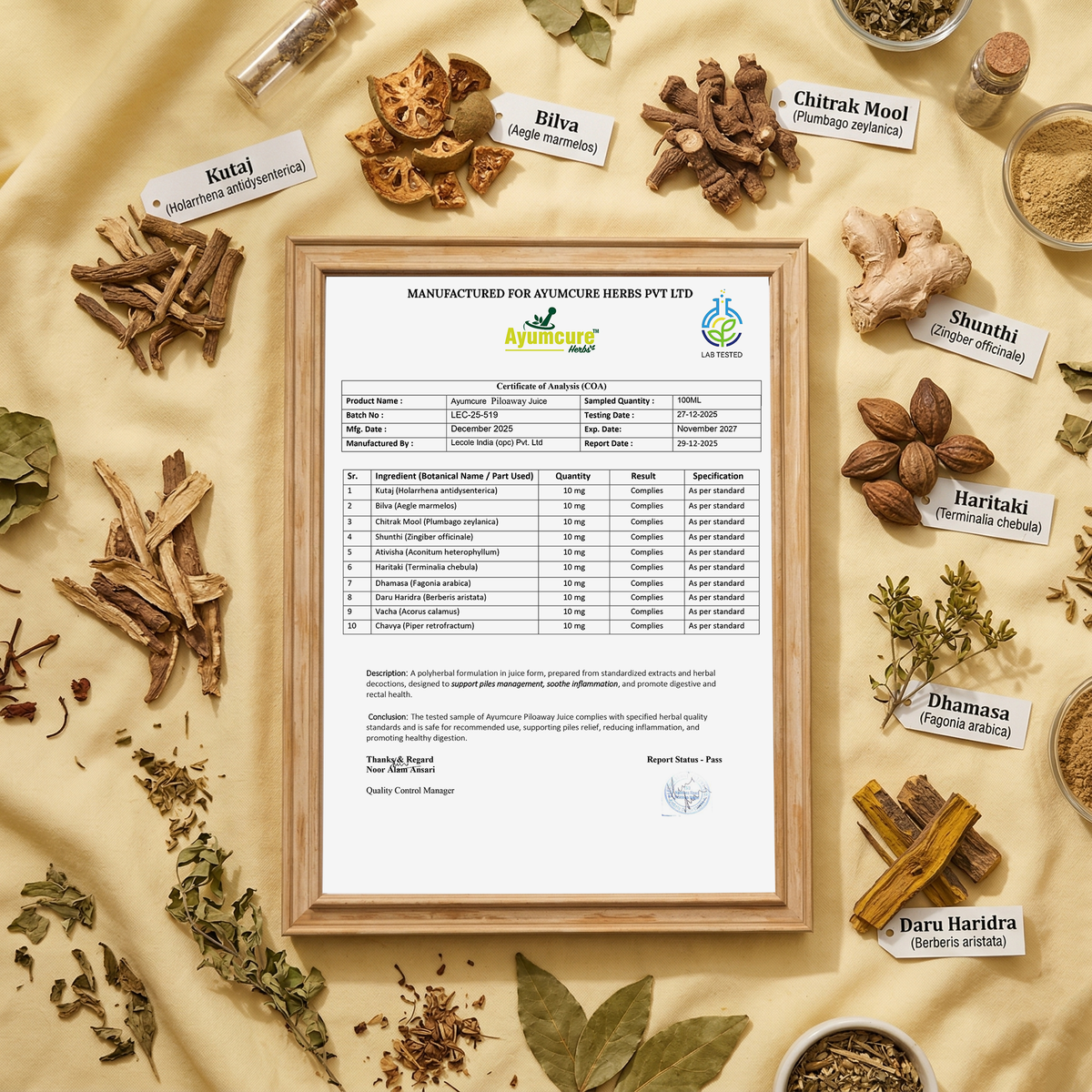 PiloAway Ayurvedic Piles Care Juice, Bleeding, Pain & Swelling Relief, Men & Women
