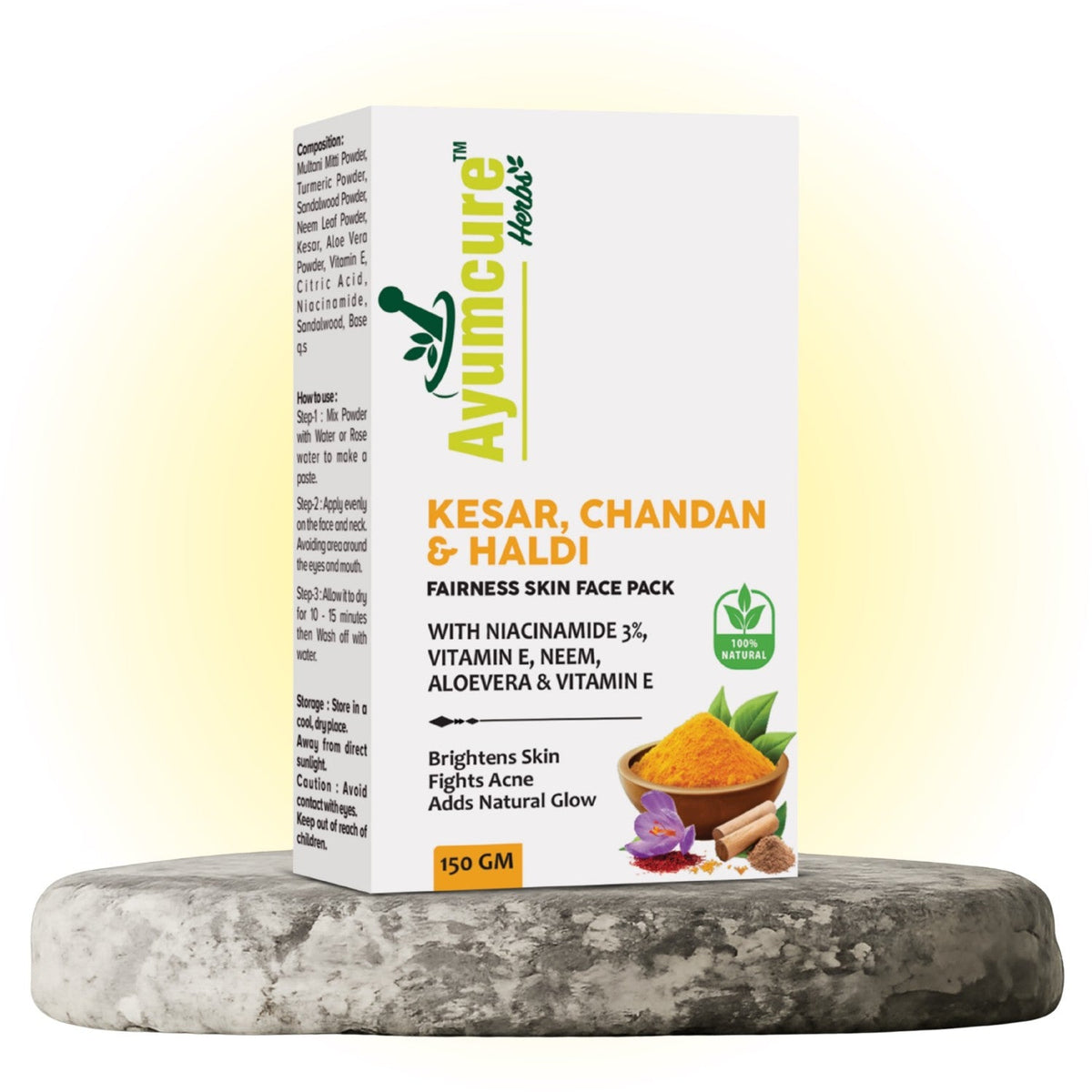 Radiance Face Pack – Kesar, Chandan & Haldi + 3% Niacinamide | Men & Women