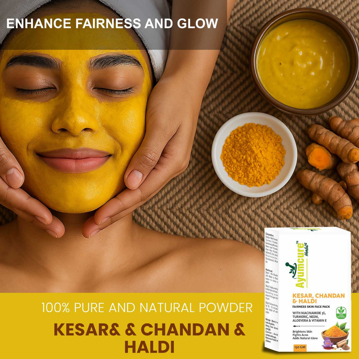 Vitamin C Serum + Radiance Face Pack | 3% Niacinamide, Kesar & Haldi | Men & Women