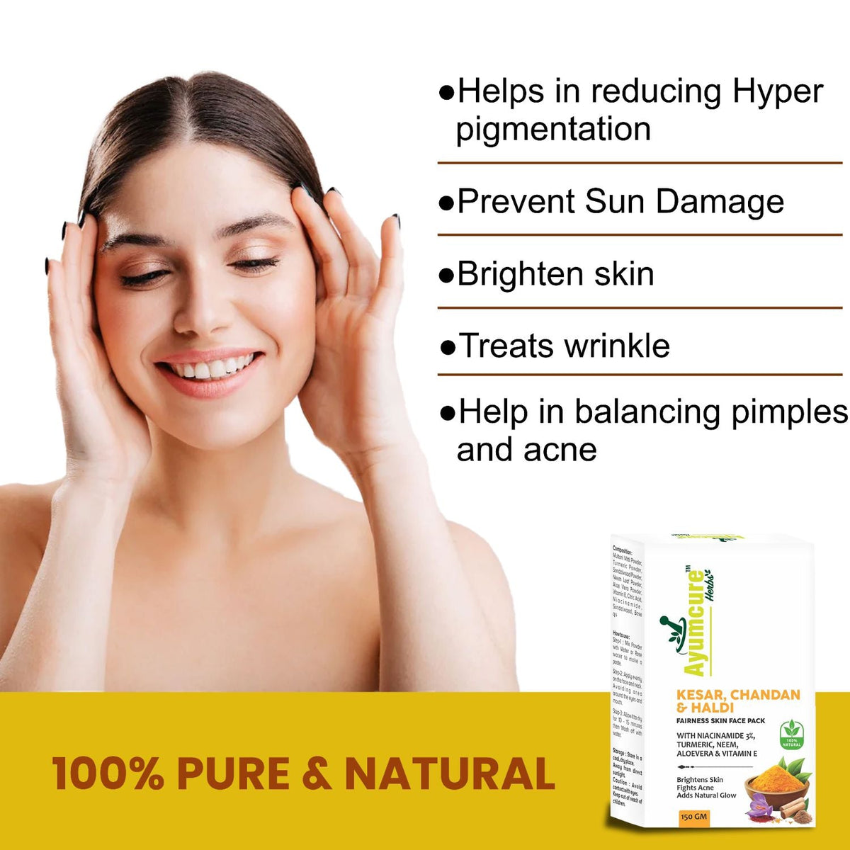 Vitamin C Serum + Radiance Face Pack | 3% Niacinamide, Kesar & Haldi | Men & Women