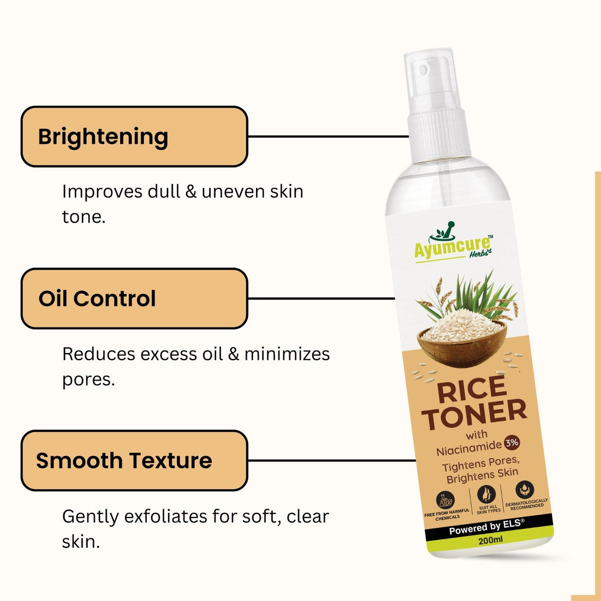 3% Niacinamide Korean Rice Water Face Toner | Pore-Tightening & Brightening | Unisex