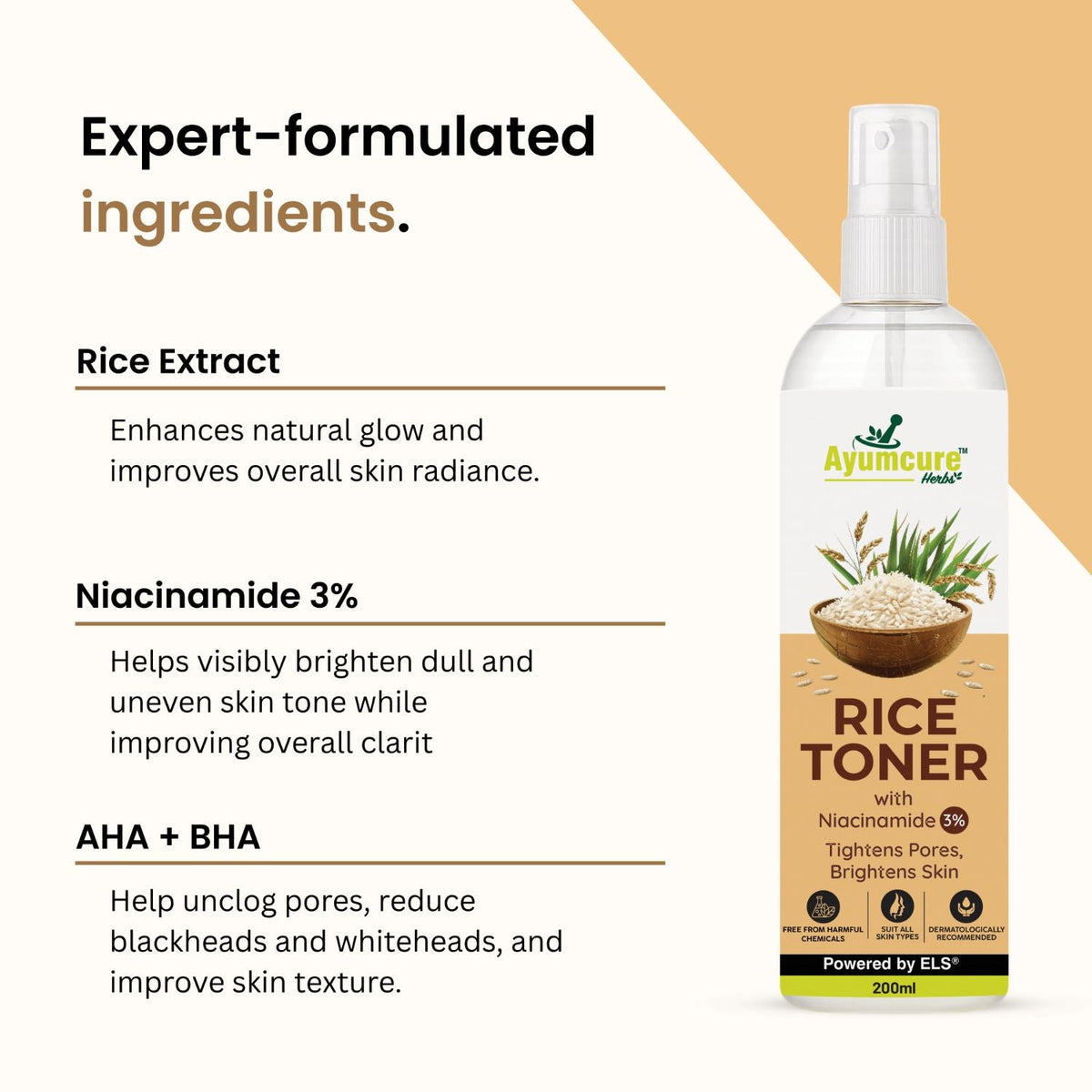 3% Niacinamide Korean Rice Water Face Toner | Pore-Tightening & Brightening | Unisex